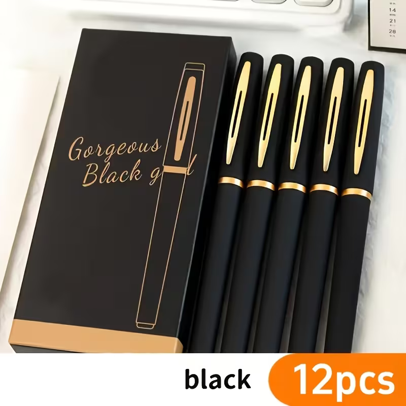 12‑Piece Premium Black Gel Pen Set