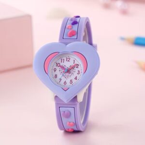 Kids’ Heart-Shaped Cartoon Quartz Watch