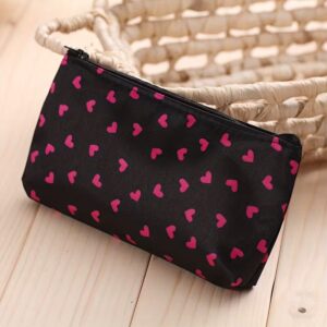 Heart Pattern Zipper Makeup Bag